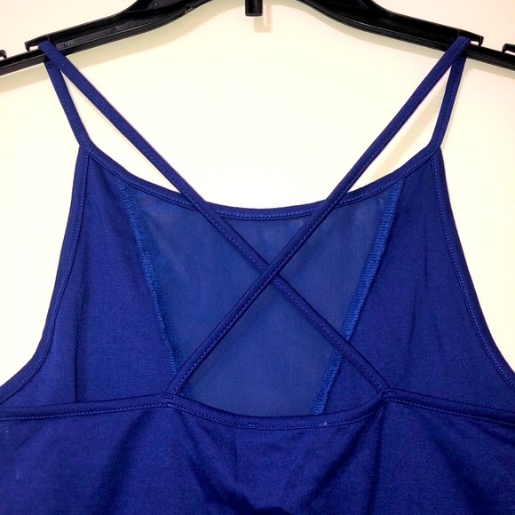 Royal Blue Tank With Mesh Cutout, Size: S - Picture 5 of 6